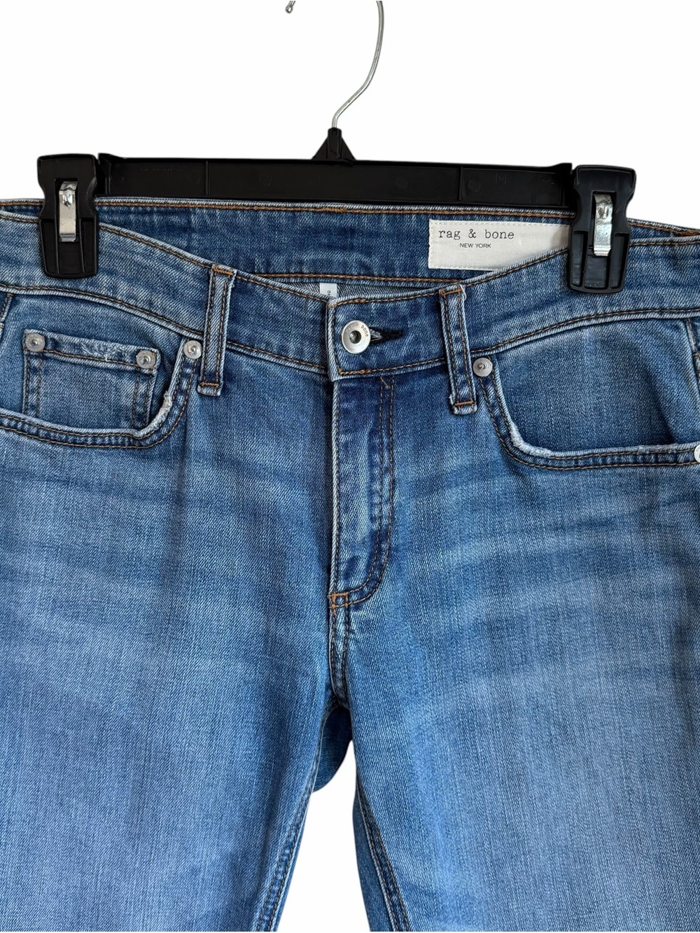 Rag & Bone Dre Low Rise Slim Boyfriend Jeans Size 24 Mick W Holes - Picture 5 of 10